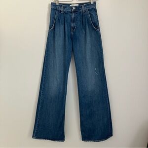 Nili Lotan Flora Trouser Flare & Wide Leg Jeans Light Distressed Size 25